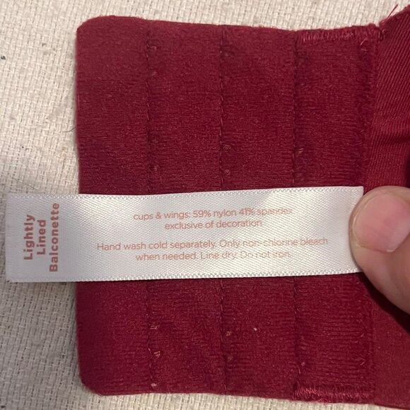 Lane Bryant Cacique 48DD Lightly Lined Balconette Bra Red Adj Straps Comfortable - Picture 14 of 16